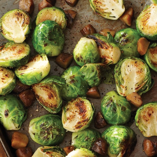 BrusselsSproutsChestnuts_Article Chestnut Roasted Brussels Sprouts Recipe