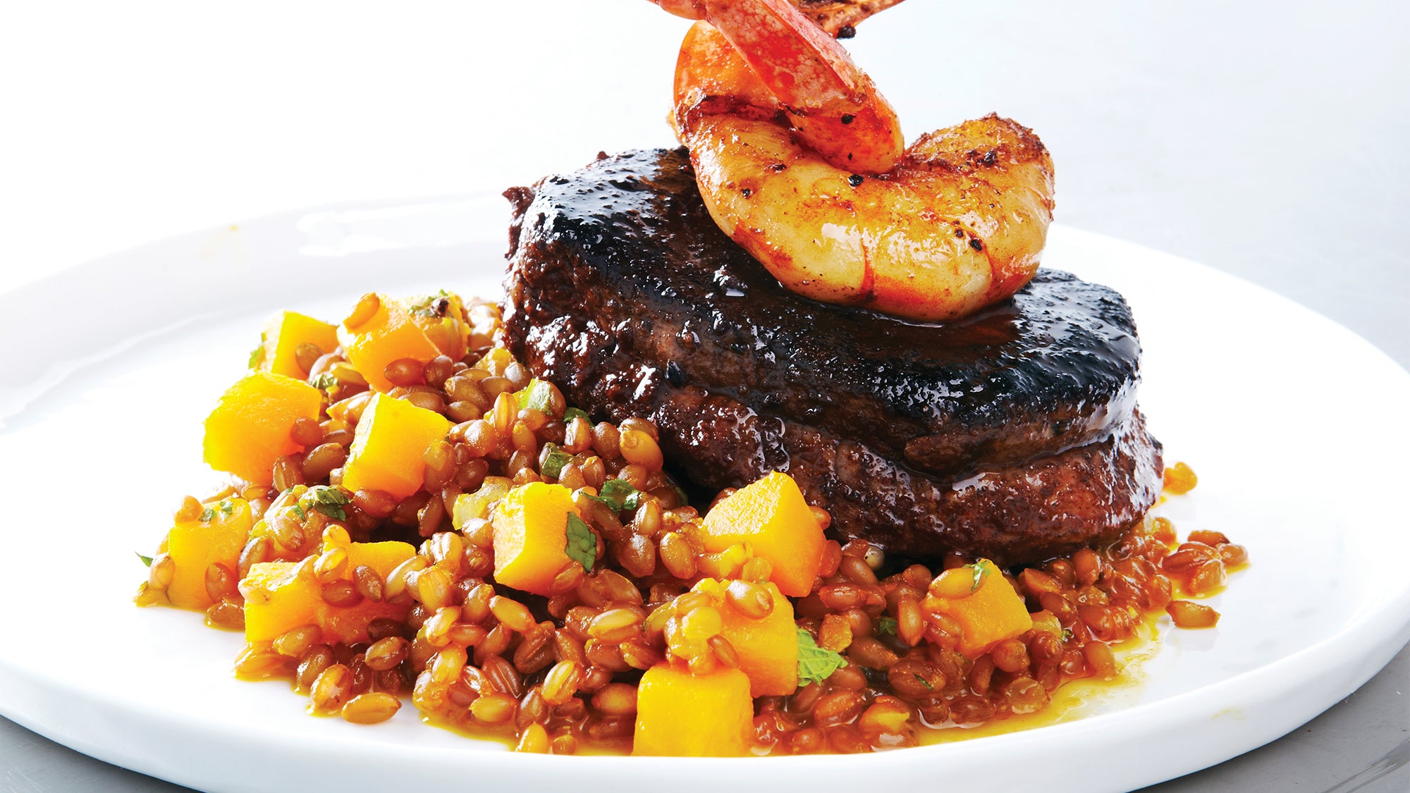 Spiced Beef Tenderloin with Shrimp