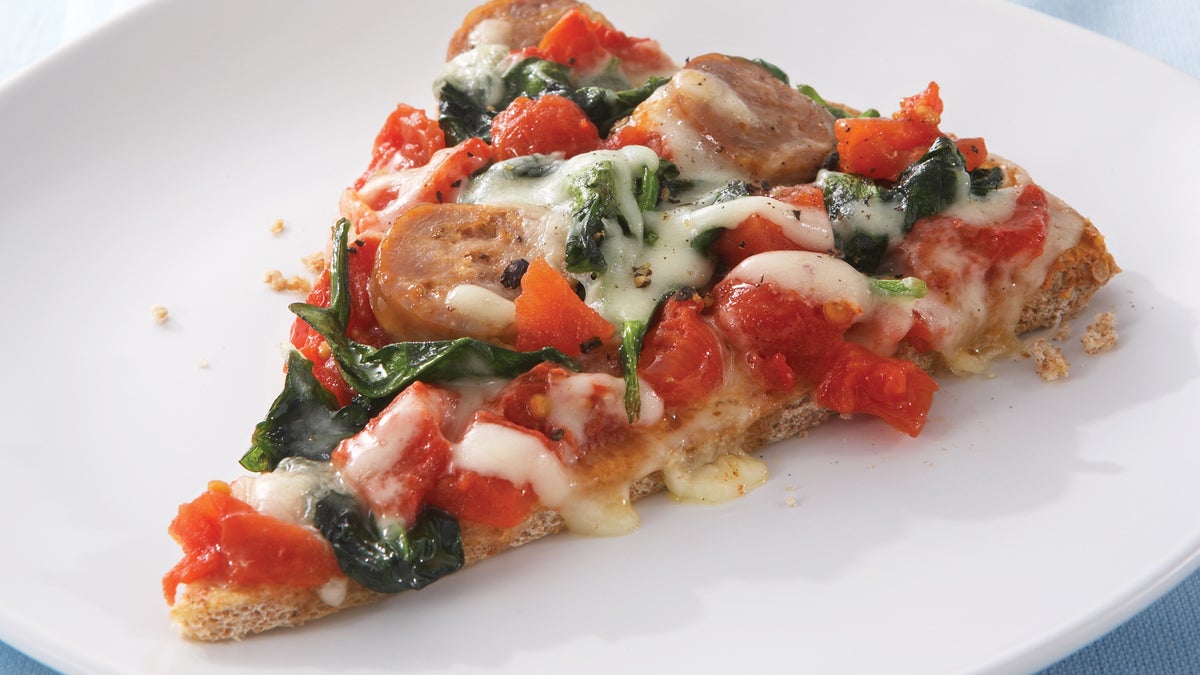 Spinach & Chicken Sausage Pizza Recipe Clean Eating Dinner