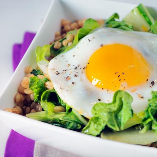 Sunny Eggs with Asian Greens Sunny Eggs with Asian Greens