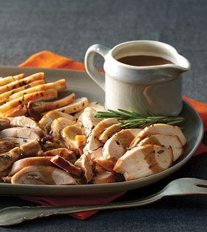 Rosemary-Roasted Turkey with Porcini Pan Sauce image None