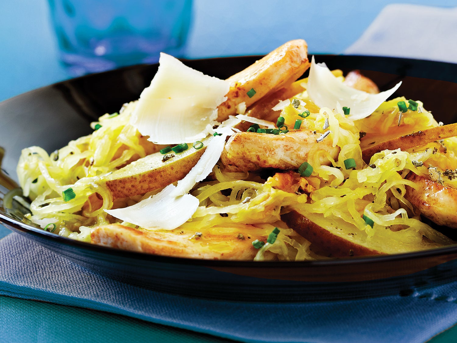 Spaghetti Squash With Chicken Pears Parmesan