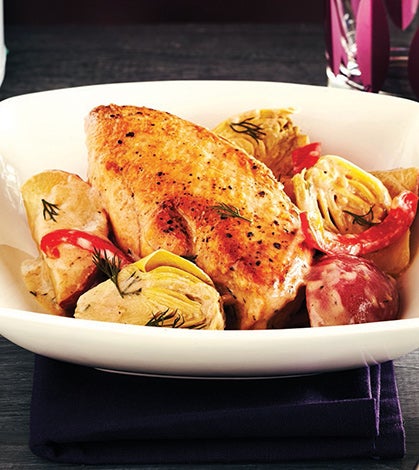 Creamy Lemon Chicken with Potatoes & Artichokes image None