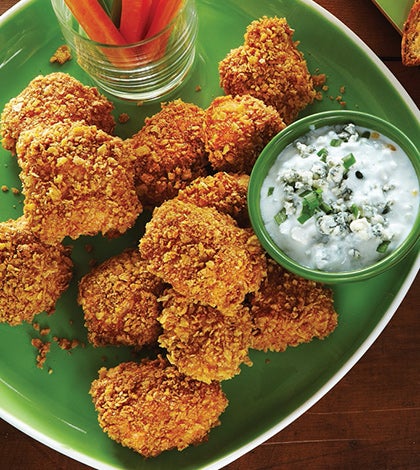 Baked Buffalo Chicken Tenders with Blue Cheese Sauce image None