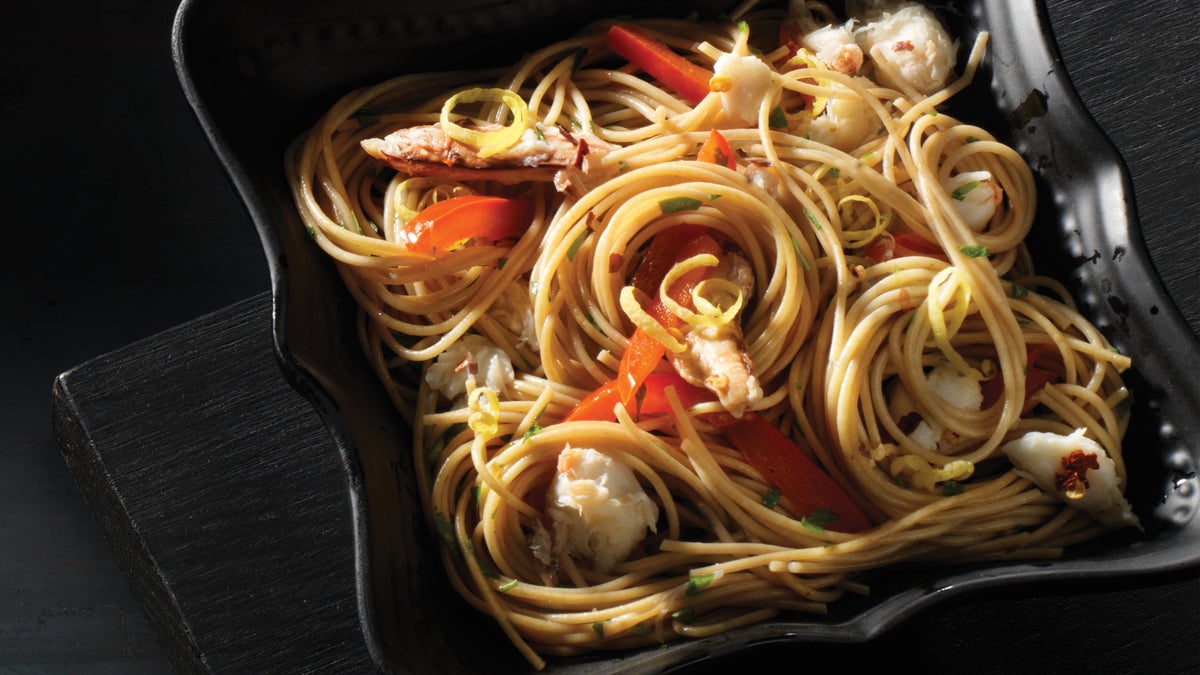 Lemony Angel Hair Pasta with Crab