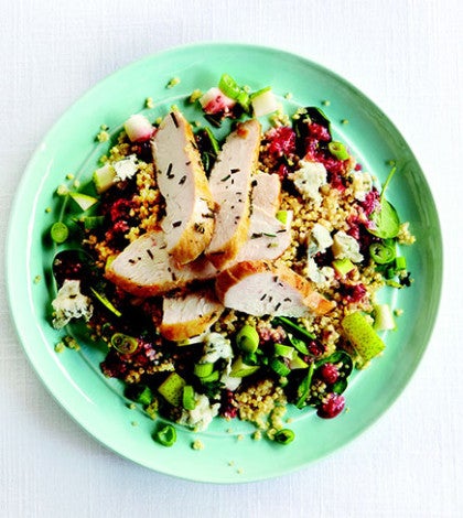 Warm Chicken & Grains Salad with Pears & Blue Cheese image None