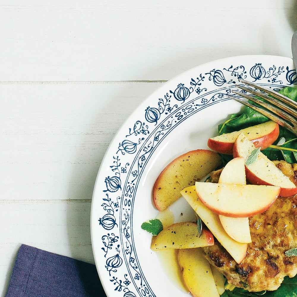 Chicken Sage Patties with Sautéed Apples-image