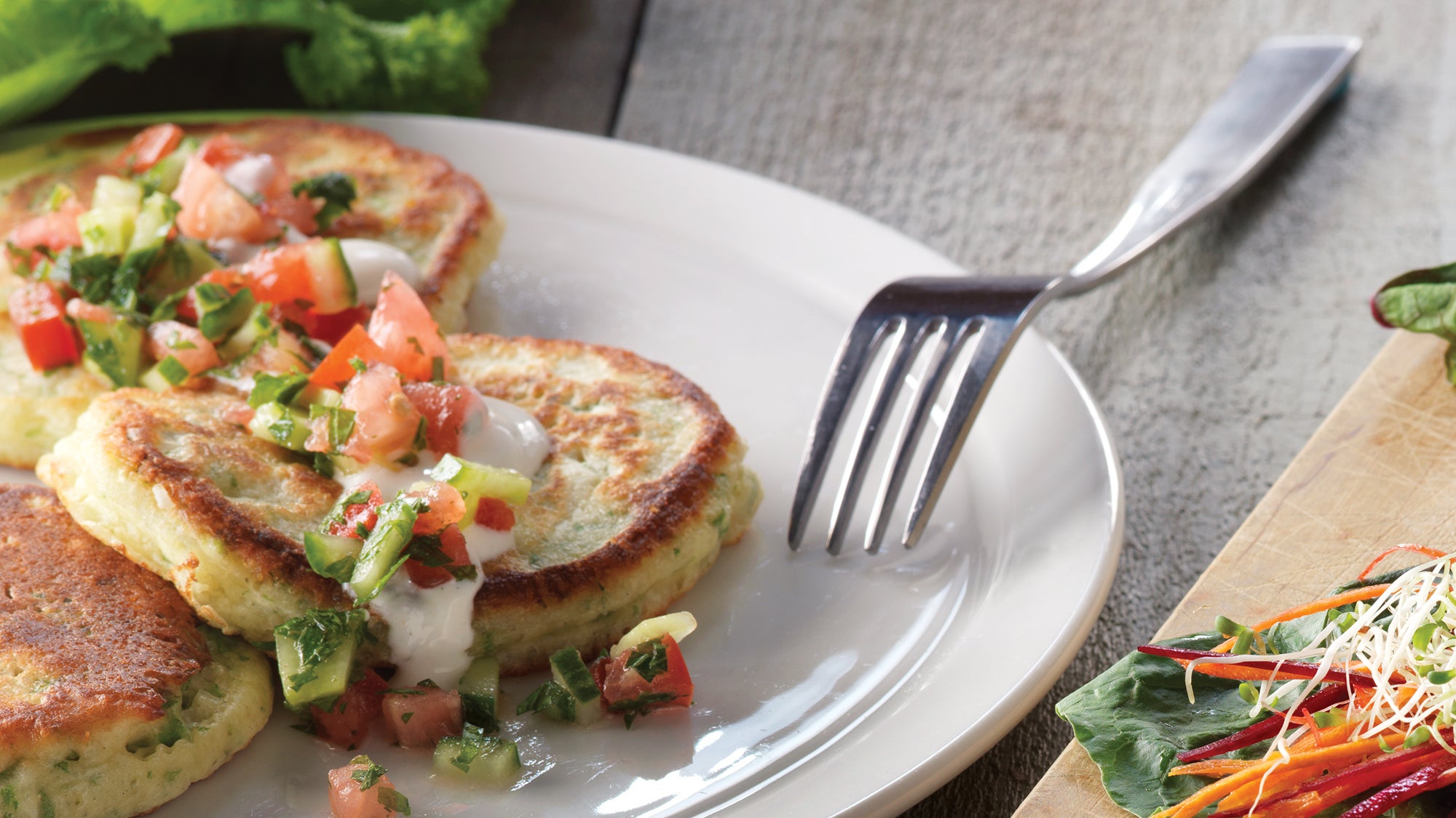 Savory Pancakes with Mustard Greens & Tahini Sauce Recipe
