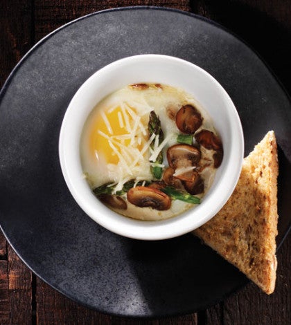 Baked Egg Cups with Garlic Toast Triangles image None