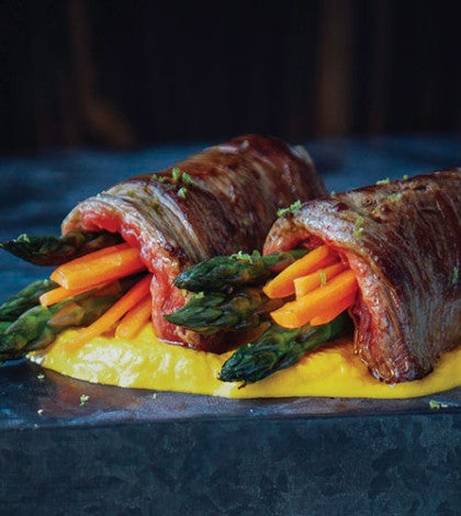 Japanese Negimaki with Gingery Carrot Puree image None