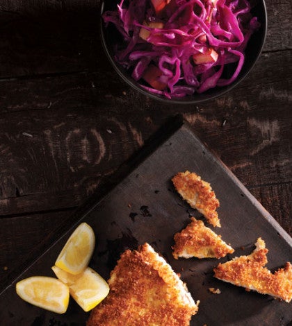 Lemon Pork Schnitzel with Braised Sweet & Sour Cabbage image None