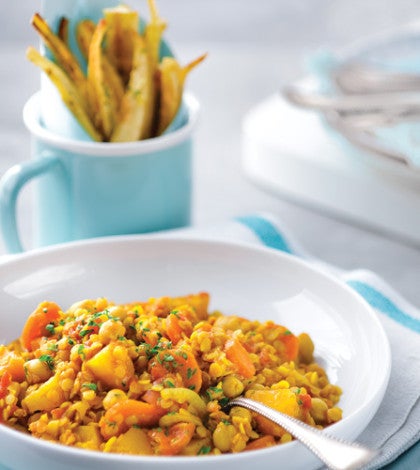 Moroccan Red Lentil Stew with Parsnip Fries image None