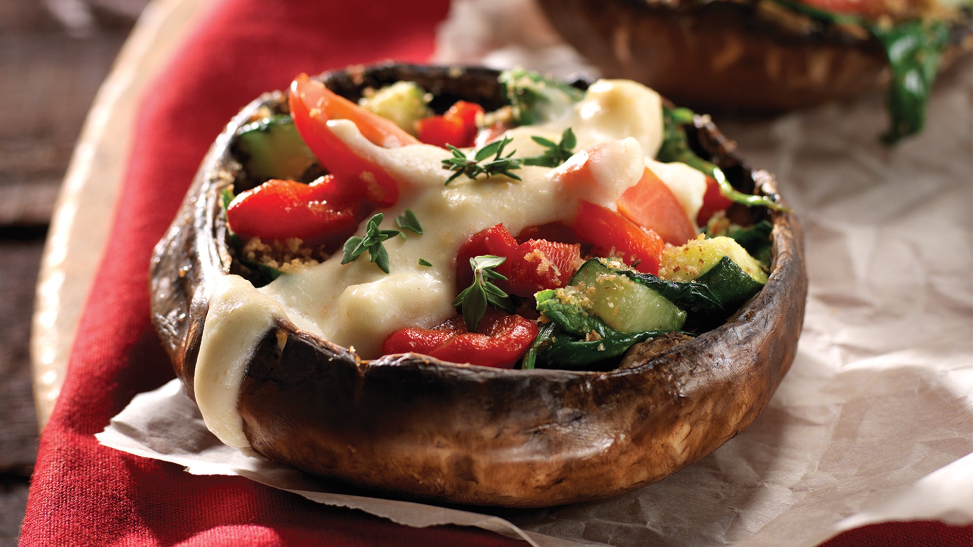 Stuffed Mushrooms Alfredo with Zucchini & Spinach Recipe