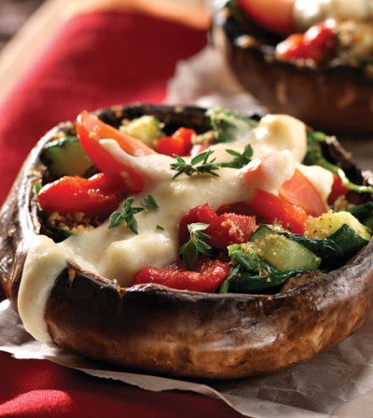 Stuffed Mushrooms Alfredo with Zucchini & Spinach image None