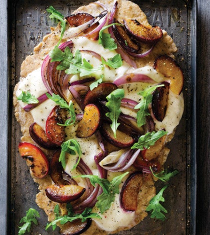 Caramelized Plum, Mozza & Arugula Flatbread image None