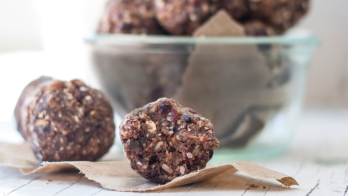 Dark Chocolate Cherry Hazelnut Energy Balls Recipe