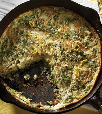 Spring Frittata with Lemon, Artichoke & Peas image None