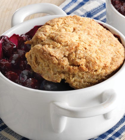 Blueberry Lime Cobbler with Cornmeal Biscuit Topping image None