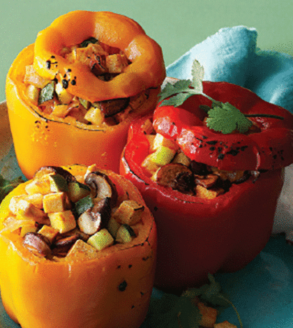 Red Curry Stuffed Peppers with Tofu & Vegetables image None