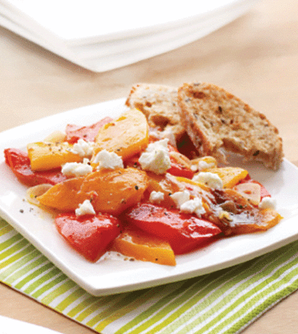Roasted Sweet Peppers with Sour Orange Vinaigrette & Goat Cheese image None