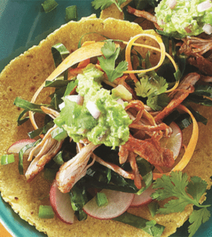 Southern Carnitas with Collard Slaw & Pea Guacamole image None