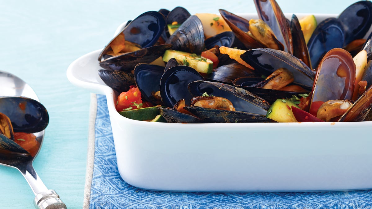 Baked Mussels in Tomato Sauce Recipe