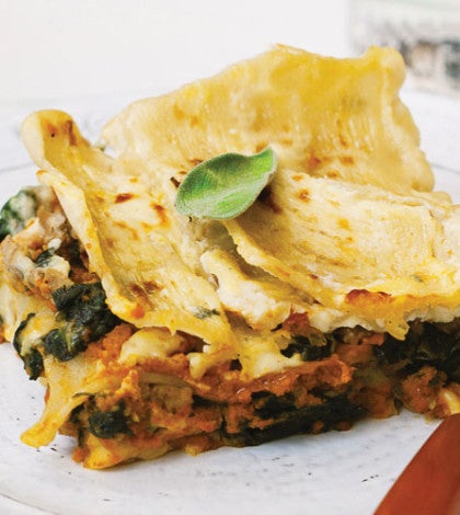Pumpkin Turkey Lasagna with Spinach & Béchamel Sauce image None