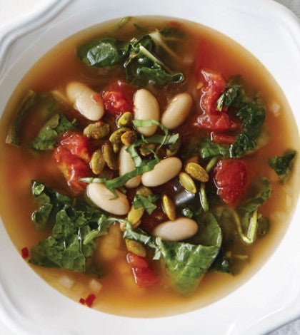 Triple Green Soup with Cannellini Beans & Spiced Pepitas image None