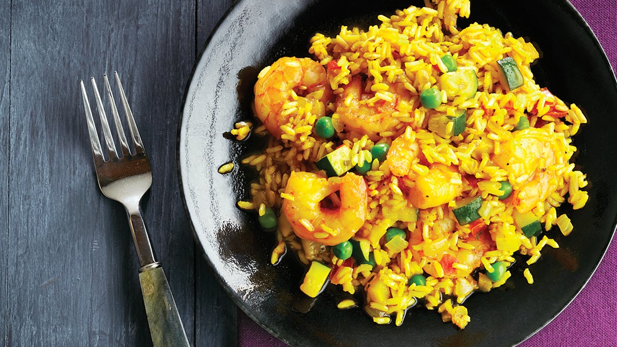 Shrimp & Vegetable Paella with Saffron