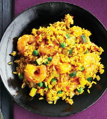 Shrimp & Vegetable Paella with Saffron image None
