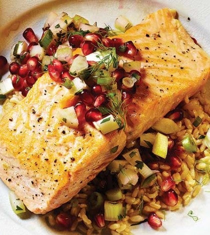 Slow-Roasted Salmon with Pomegranate & Fennel Salsa image None