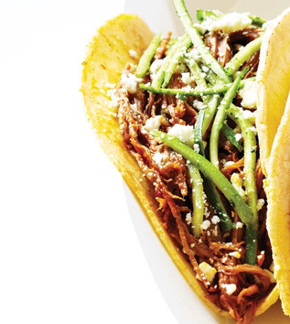 Brisket Tacos with Tangy Chimichurri Zucchini image None