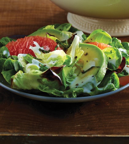 Butter Leaf Salad with Grapefruit, Avocado & Buttermilk Yogurt Dressing image None