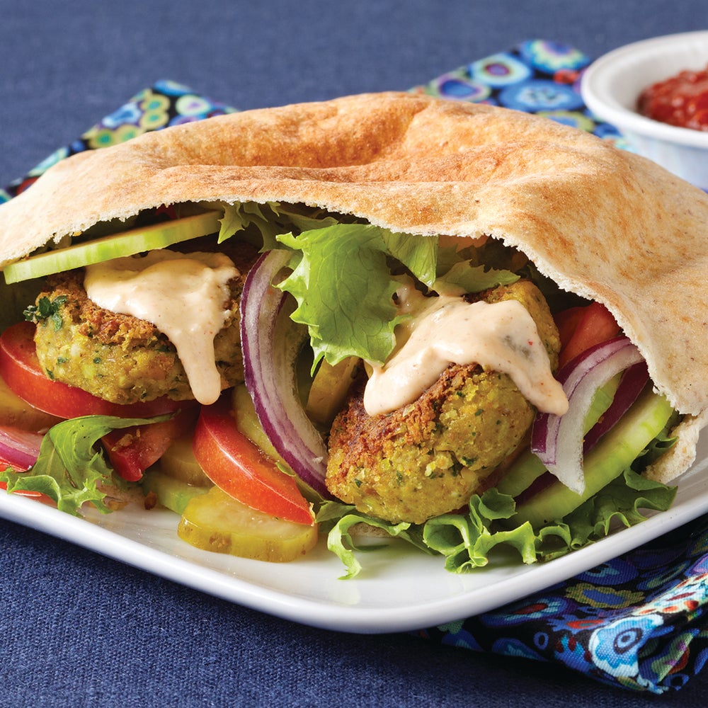 Falafel Pita Sandwiches with Tahini Sauce-image