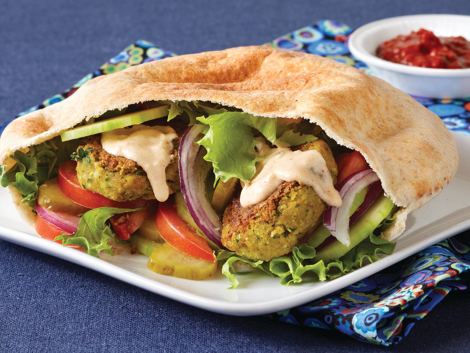 Falafel Pita Sandwiches with Tahini Sauce | Clean Eating