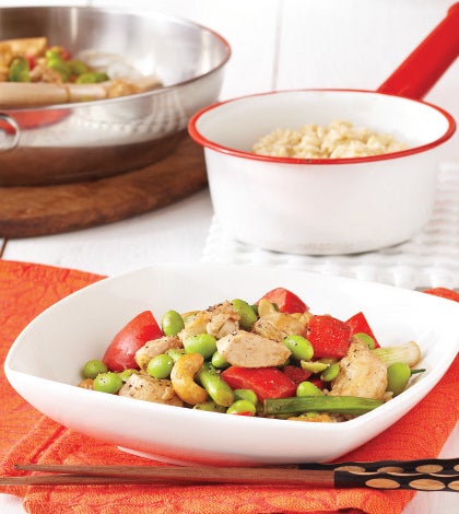 Ginger Soy Chicken & Edamame Stir-Fry with Cashews image None