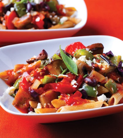 Ratatouille-Topped Pasta with Feta image None