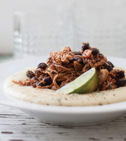 Southern Spicy Pulled Chicken on a Bed of Polenta image None
