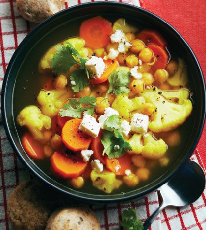 Chunky Curry Soup with Basil Biscuits image None
