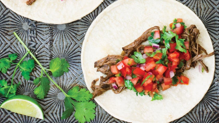 Beef-Carnitas-Tacos-with-Salsa-Fresca Slow cooker beef carnitas tacos recipe