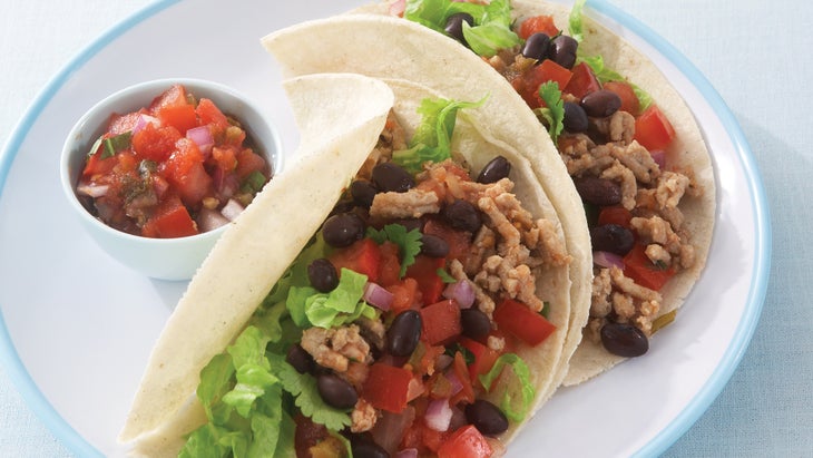 turkey-black-bean-soft-taco White meat taco recipe