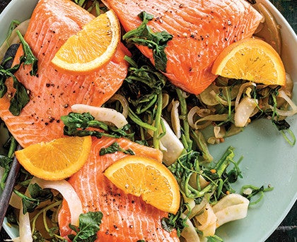 Arctic Char with Watercress, Fennel & Orange Sauté image None