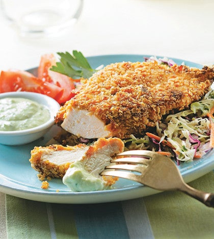 Tortilla Chip Chicken with Spicy Avocado Sauce image None