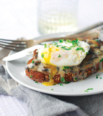 Savory French Toast with Creamy Mushrooms & Poached Eggs image None