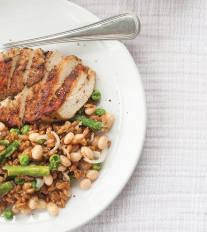 Asparagus, Pea & Navy Bean Wheat Berry Risotto image None