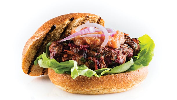 beef-beet-burger-with-tomato-relish
