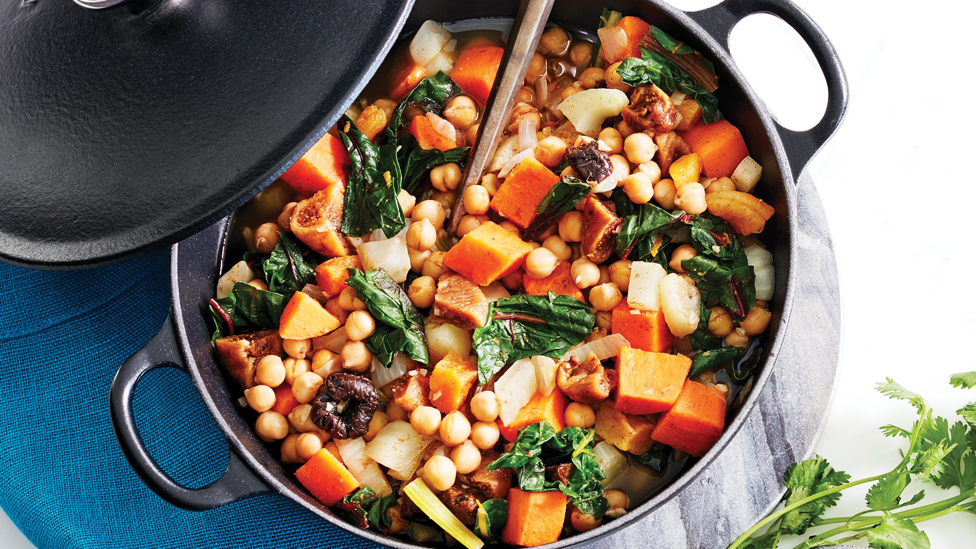 Braised Spiced Chickpeas With Swiss Chard Sweet Potatoes Recipe Braised Spiced Chickpeas With Swiss Chard Sweet Potatoes Recipe