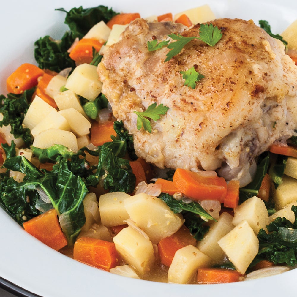Apple Cider–Braised Chicken with Parsnips &#038; Kale-image