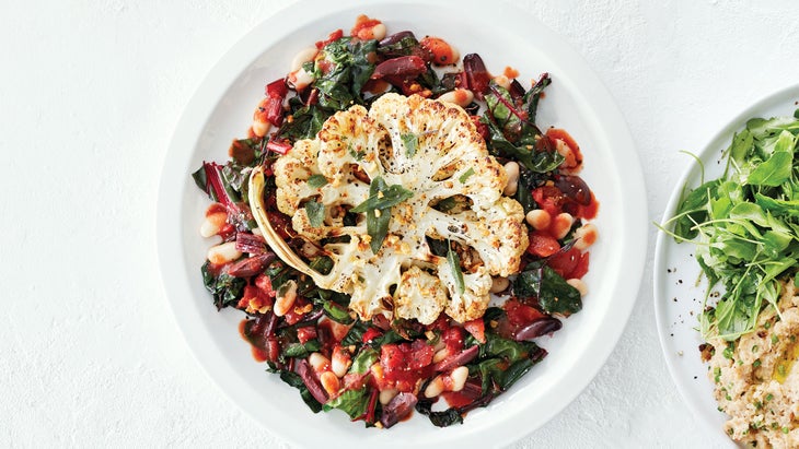 Cauliflower-Steaks-with-Quick-Braised-Swiss-Chard_72-web Cauliflower
Steaks with Quick-Braised
Swiss Chard