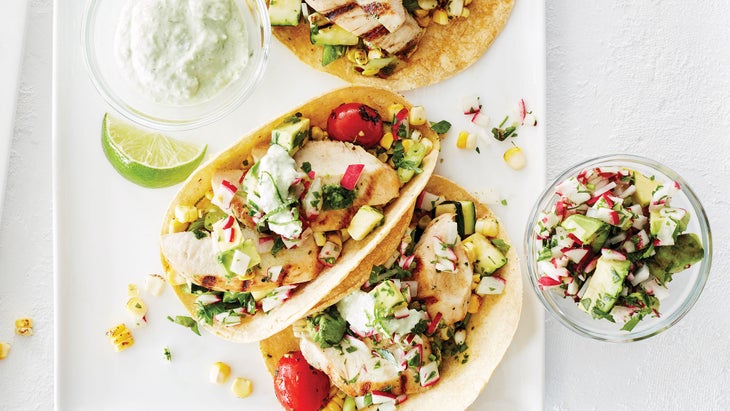 Grilled-Chicken-Tacos-with-Jalapeno-Lime-Crema_72-web Grilled
Chicken Tacos
with Jalapeño
Lime Crema